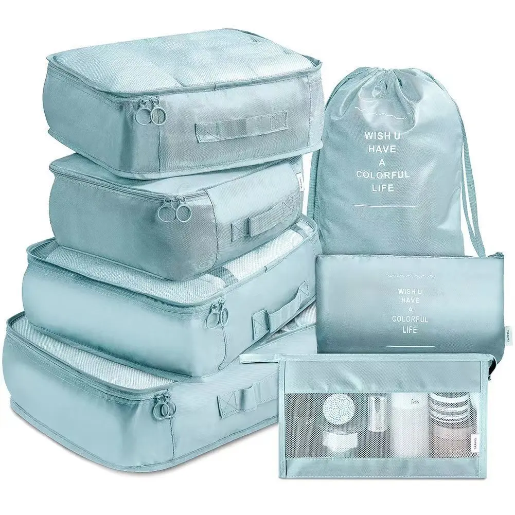 7Set Travel Organizer Packing Cubes Set Waterproof Storage Bags Set