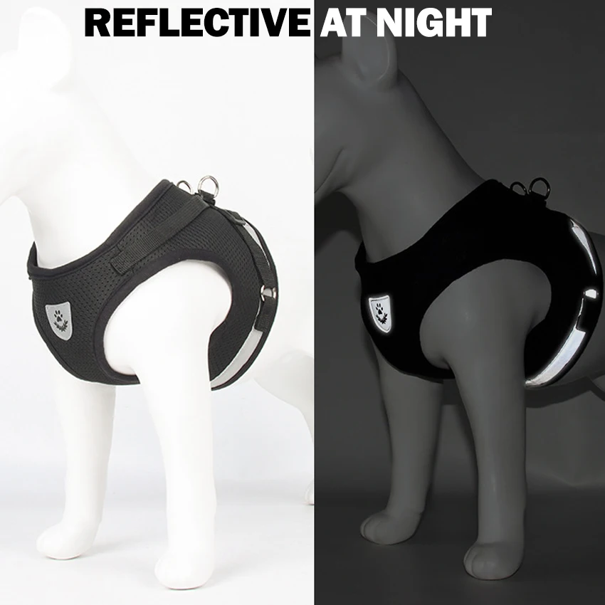 Wholesale High Quality Breathable Fashionable Reflective Polyester Dog Harness for Dog Walking