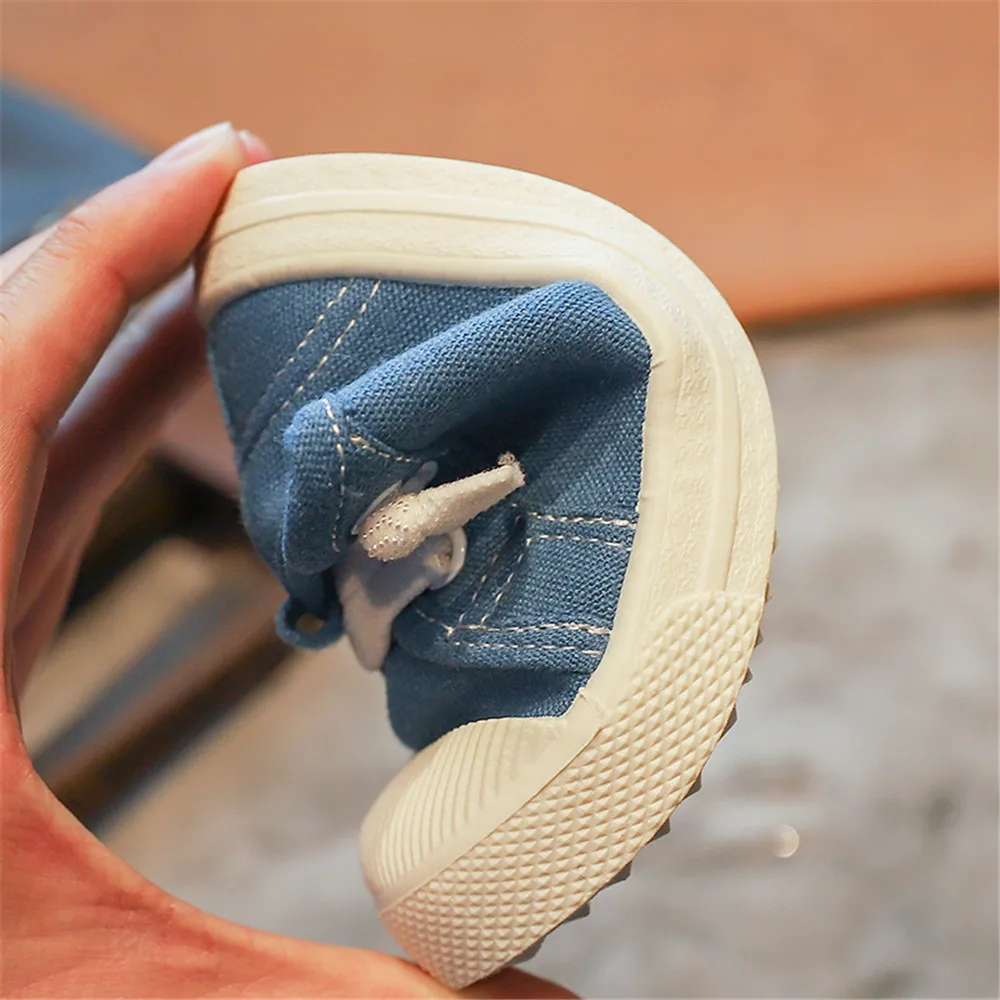 
In stock flat boys and girls unisex candy color slip on casual kids canvas shoes 