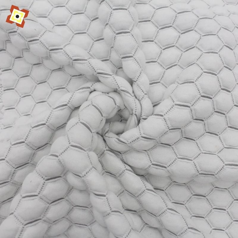 Stretch Knitted Mattress Jacquard Gray Staple Fiber Mattress Fabric Home Textile Fabric Spandex Mattress Fabric