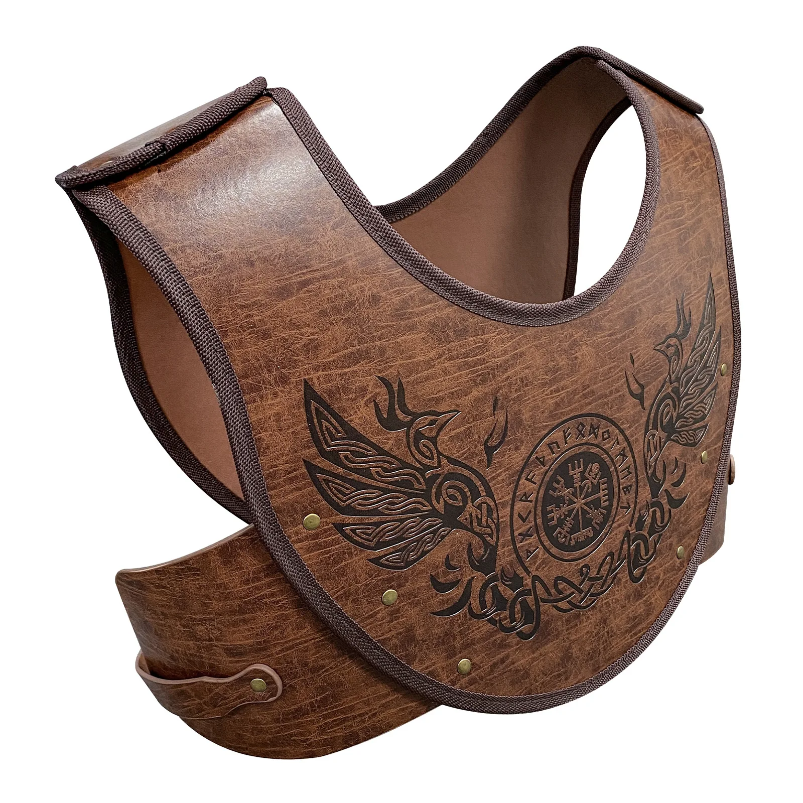 Adult Medieval Viking Knight Chest Armors Pu Leather Warrior Gladiator Cosplay Costume Breastplate Vest Steampunk Retro Cuirass