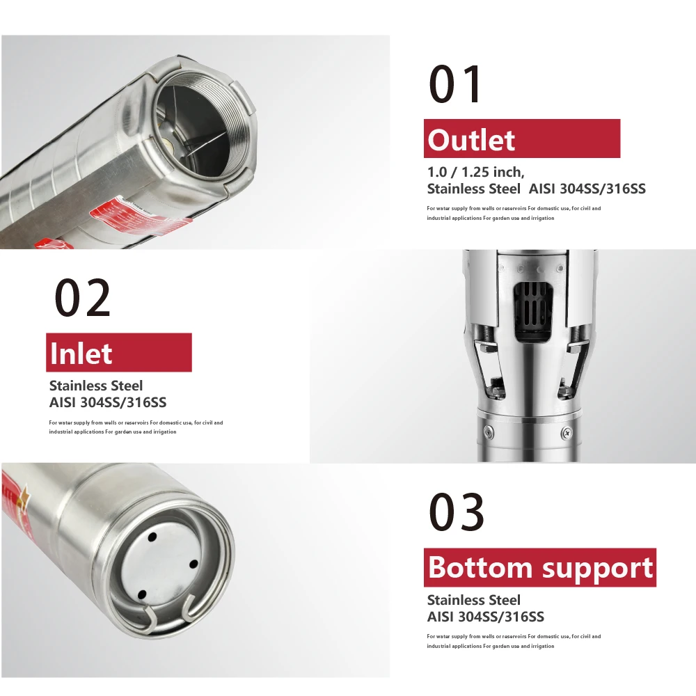 Zri 6 Inch Solar Pump China Manufacturer 304 Stainless Steel Impeller Submersible Solar Powered Irrigation System