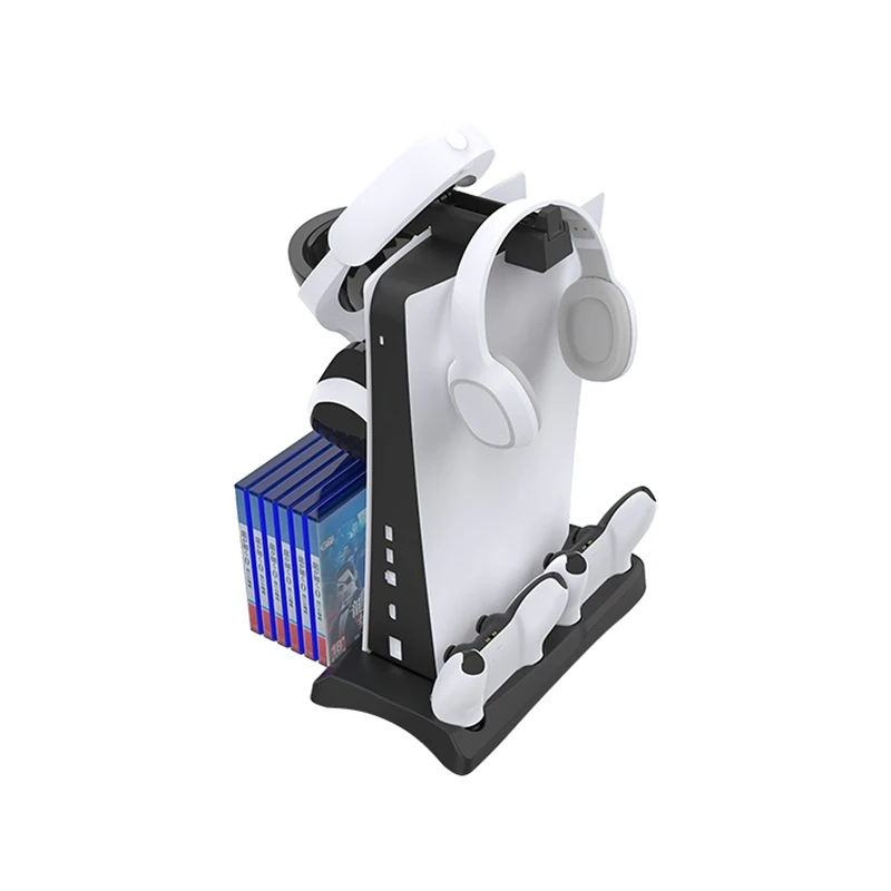 Многофункциональная охлаждающая подставка CoolRabbie для PS5, контроллер, зарядная док-станция для PS5, USB-концентратор, держатель для хранения дисков