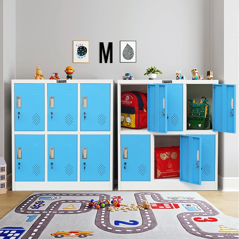 6 door with key lock multi door tableware cabinet student school cabinet Employee multi-door locker