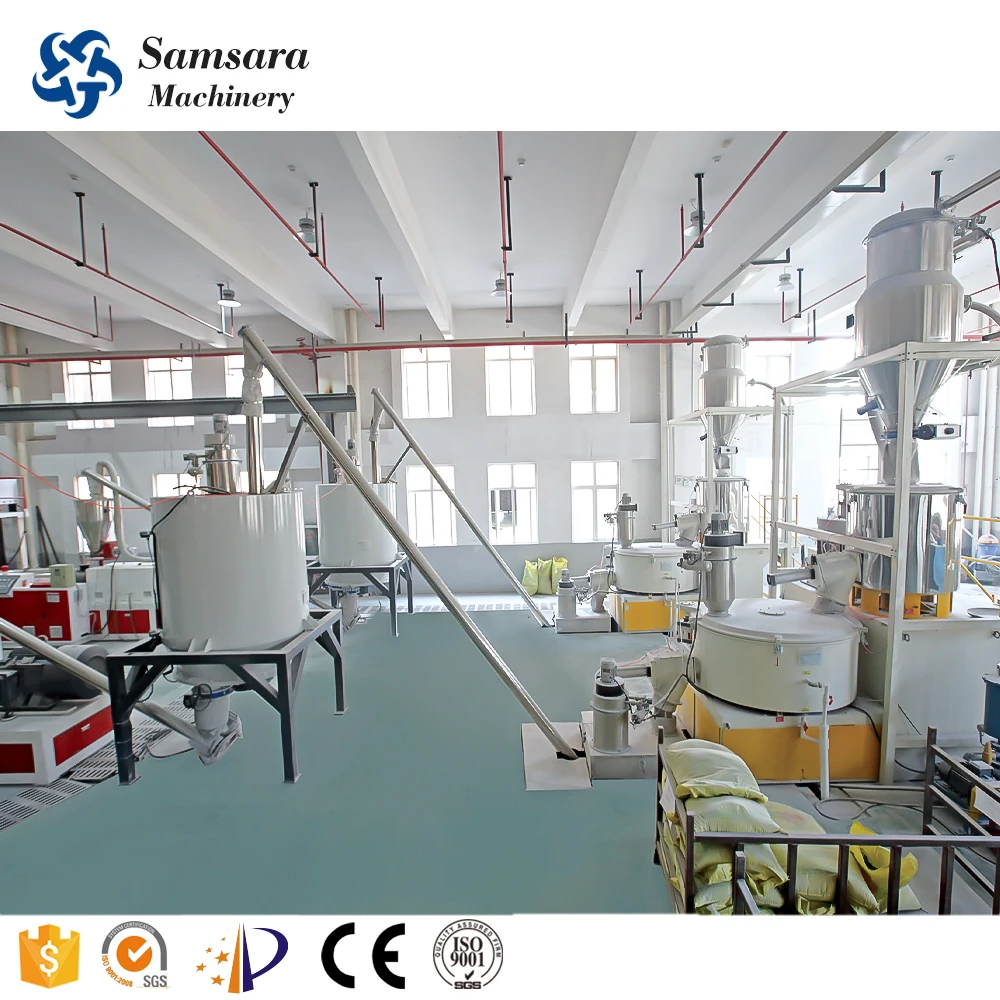 SAMSARA Make High Speed Heater Cooler Mixer with Auto Dosing System PVC automatic dosing system/Automatic weigh material device