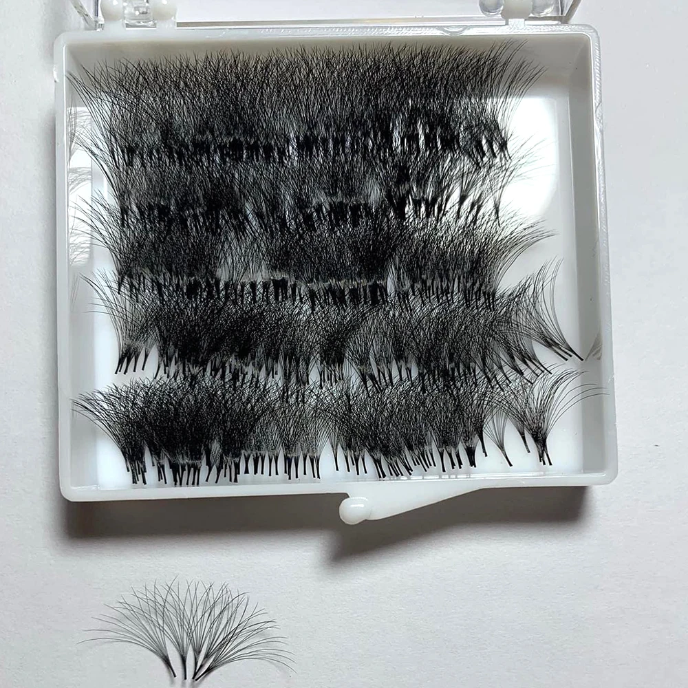 Group Premade Pre Made Loose Lash Premade Fans Black 20 Premade Fans Eyelash Loosing Fans Packaging
