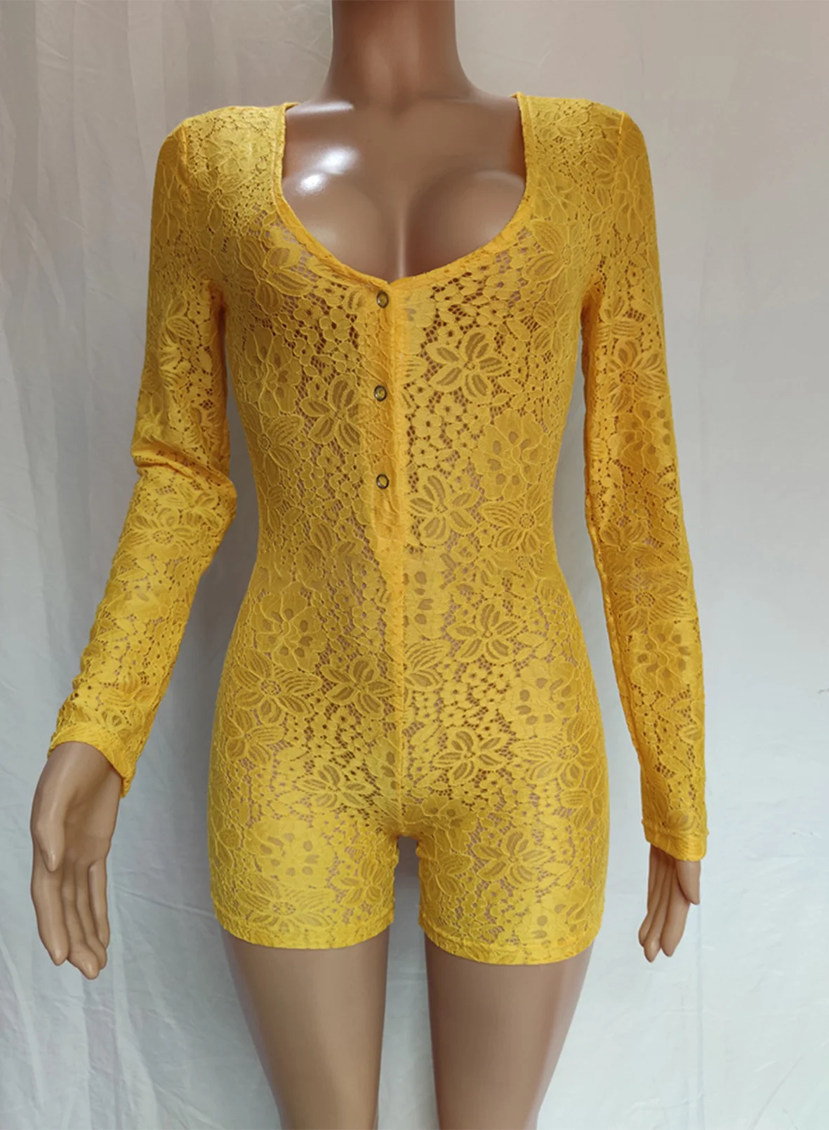 
Ropa interior femme mesh sheer see through transparent lace lingerie bodysuit 