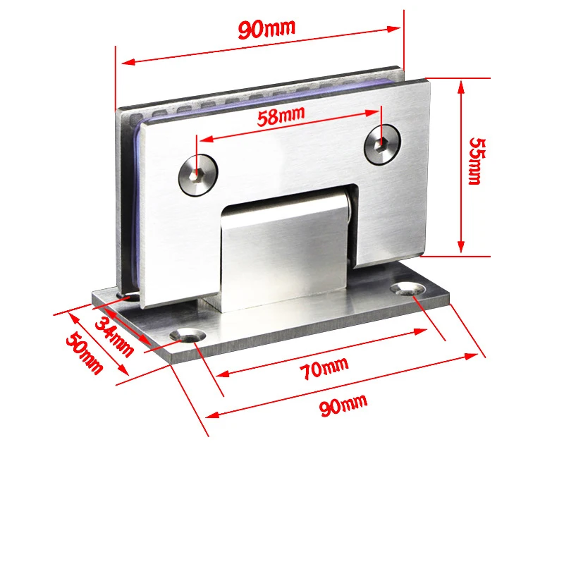 Stainless steel wall to glass single side glass shower door hinge