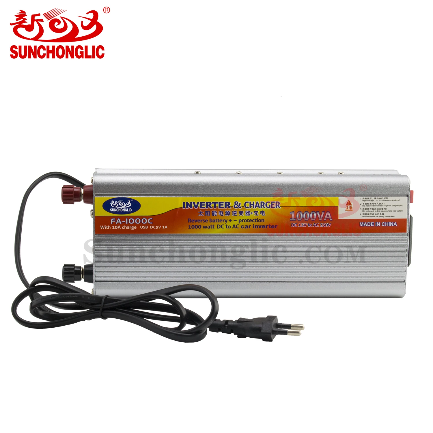 Инвертор переменного тока Sunchonglic, 1000 Вт, 12 В, 220 В, 1000 Вт, с зарядным устройством