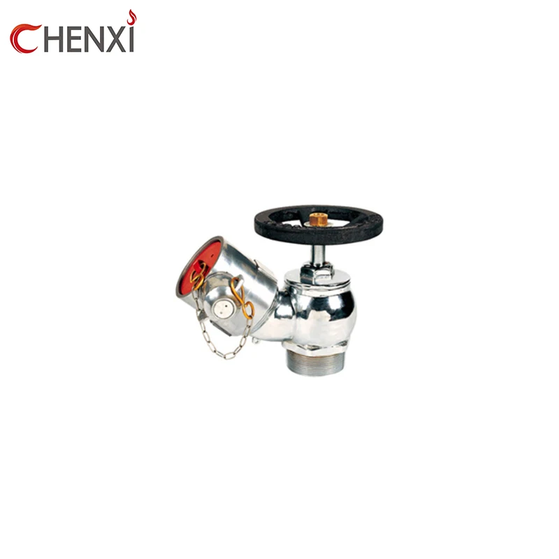 Flanged or threaded brass oblique type fire landing valve 2.5 inch 2 inch with handwheel