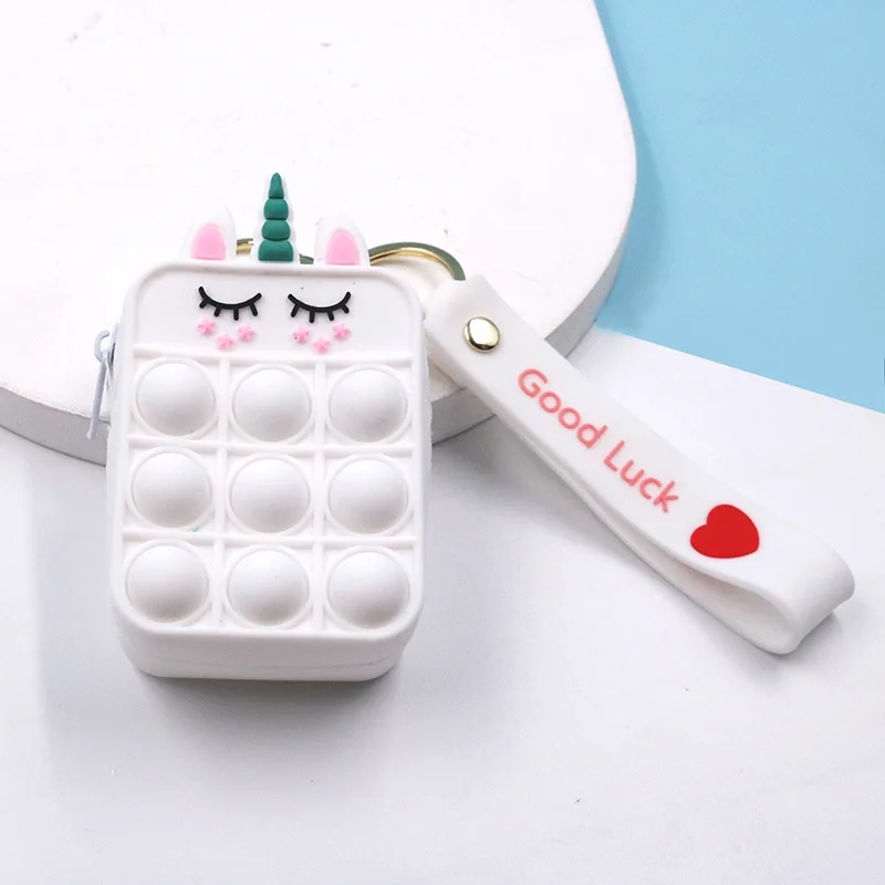 Wholesale Cute Cartoon Animal Unicorn Kids Silicone Coin Purse Keychain