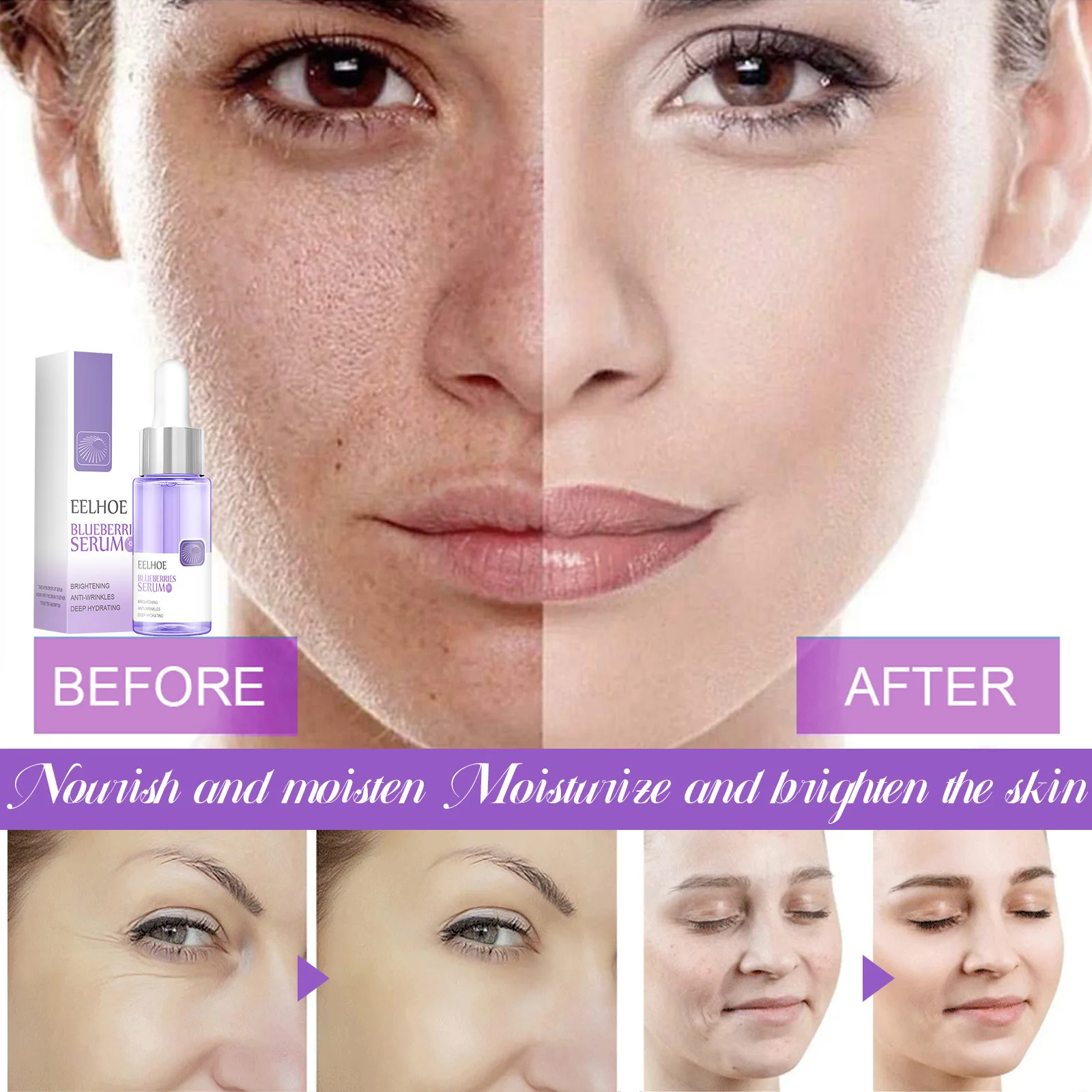 eelhoe OEM ODM New Arrival Facial Treatment Plant Whitening Serum Restore Anti Aging Facial Serum