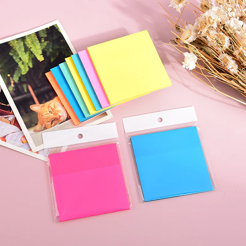 50 листов Творческий прозрачная ПЭТ-Memo Pad разместил его бумаги для заметок на клейкой основе планировщик наклейка Блокнот Школьные принадлежности