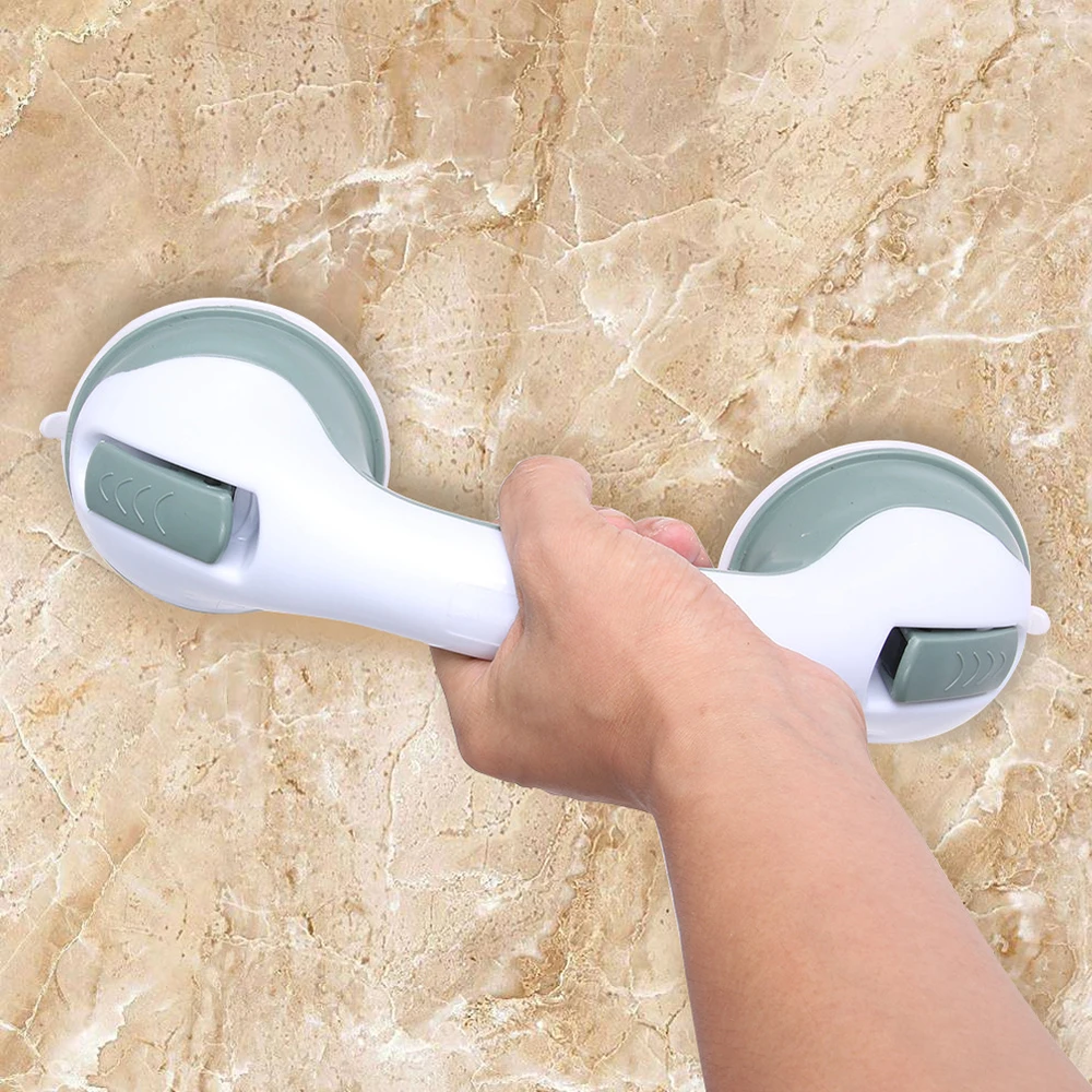 Wall Mounted No-Drilling Safety Handle Non-slip Bathroom Dual Locking Bath Urinal Safety Abs Plastic Lifting Suction Grab Bar