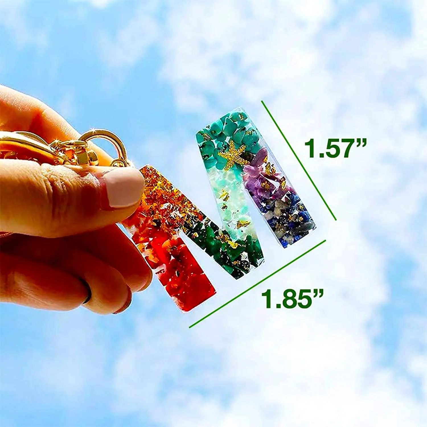 DIY reverse Resin Epoxy Making Keychain letter mould silicone backwards alphabet mold for Personalized Keychain Jewelry Pendant