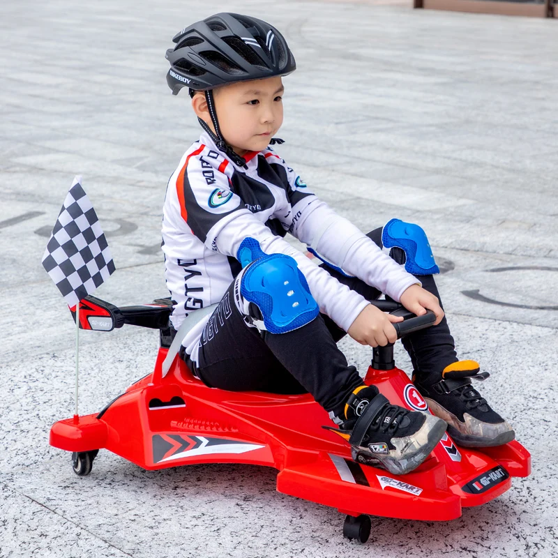 safe small go kart for children age 6-12 kids boy drift automatic karting car electric ride on cars with light and music