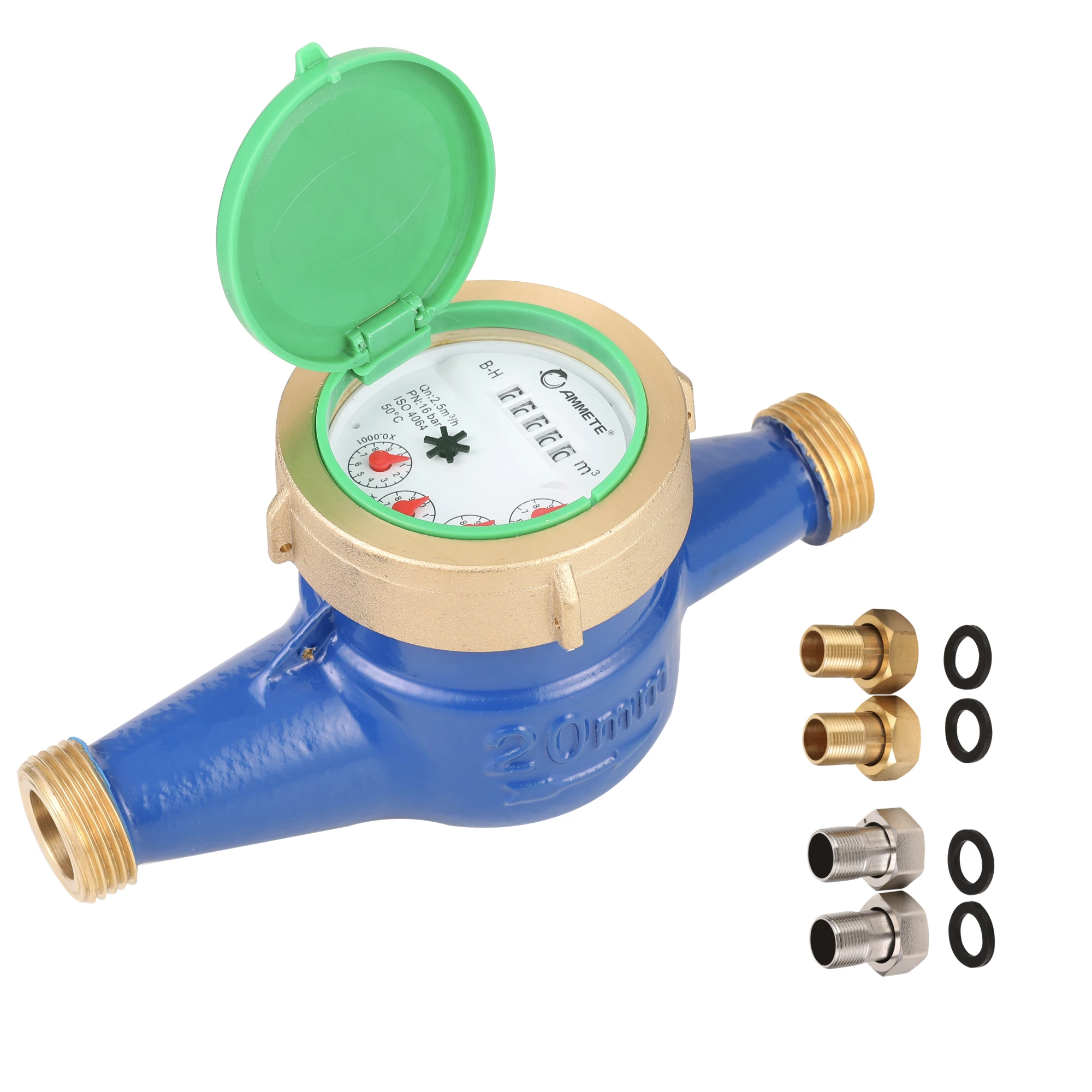 15mm 20mm multi jet water flow meter china mechanical water meter with good quality pulse output optional