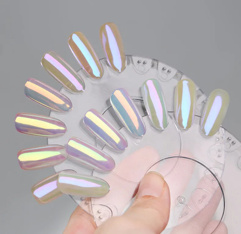 2024 popular nail magic mirror powder explosive sky of the moon neon powder mirror pearl white aurora powder super fairy