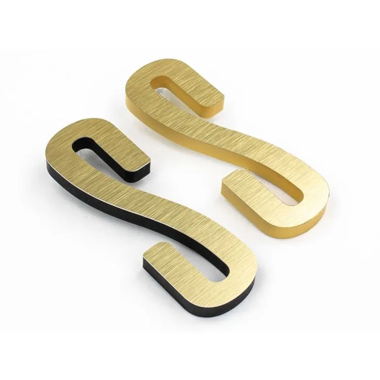 custom laser cut stainless steel wall mount brass signage 3d logo metal indoor brand gold metal letter logo sign board