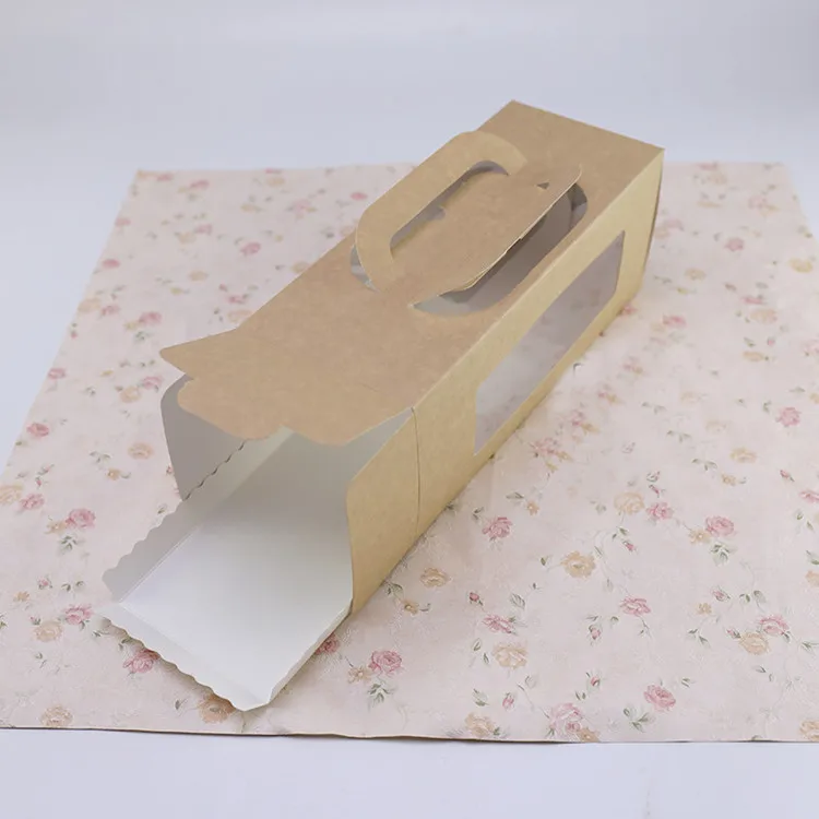 Kraft paper box bakery packaging  box with tray