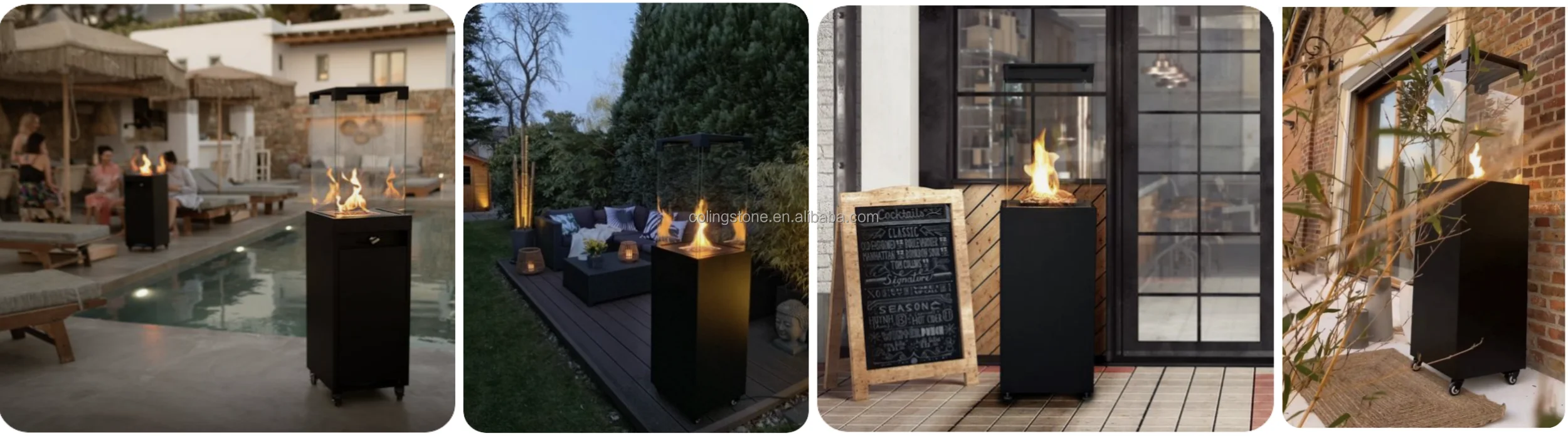 Coling Outdoor Indoor Garden Metal Gas Heater with Wheels Gas Heater for Backyard