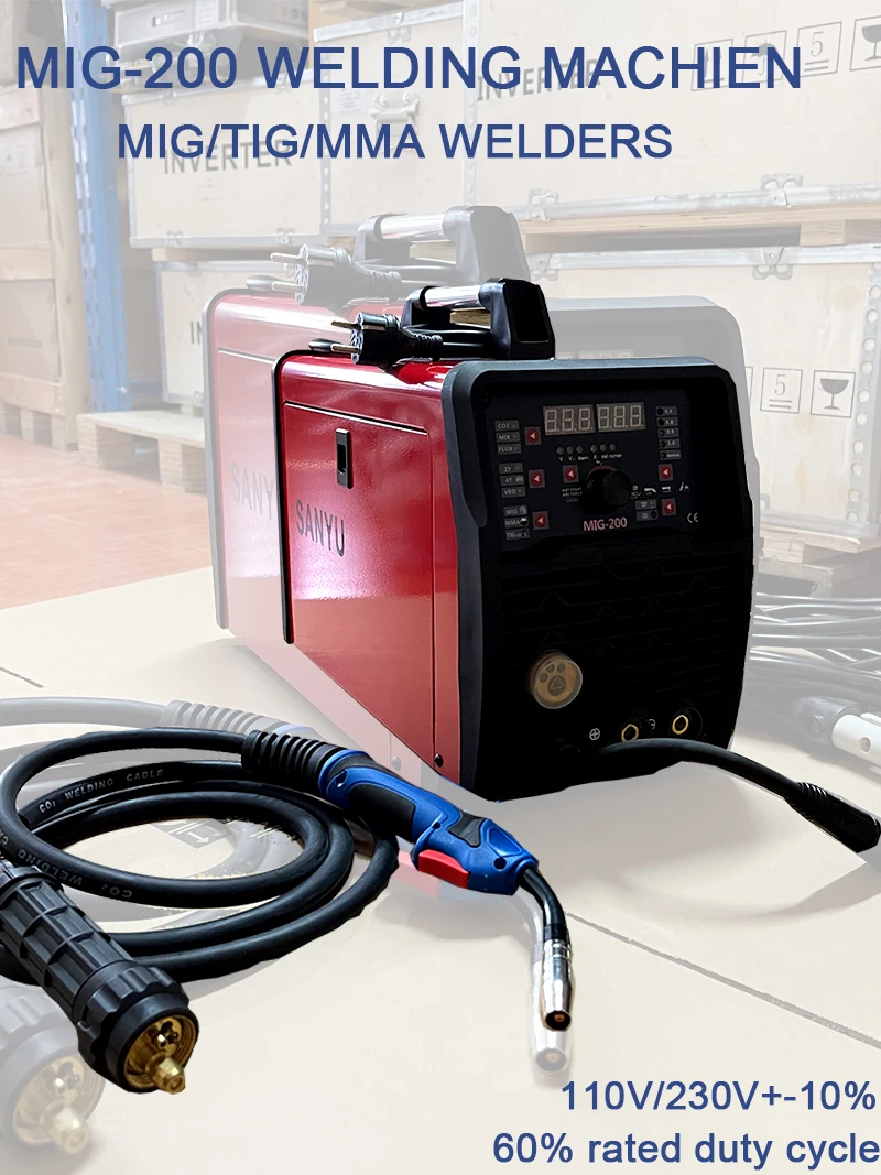 MIG-200 welding machine with MMA/MIG/TIG function mig welders double voltage