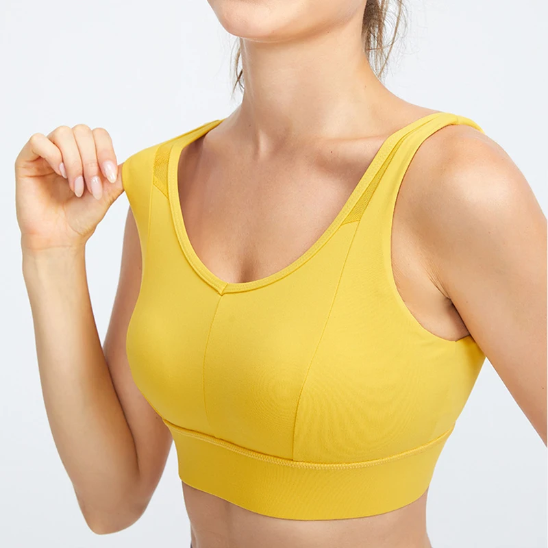 High Quality Design Ladies Athletic Bra Tops Custom Nylon Spandex Fitness Yoga Wear Gym Workout Adjustable Sports Bras For Women