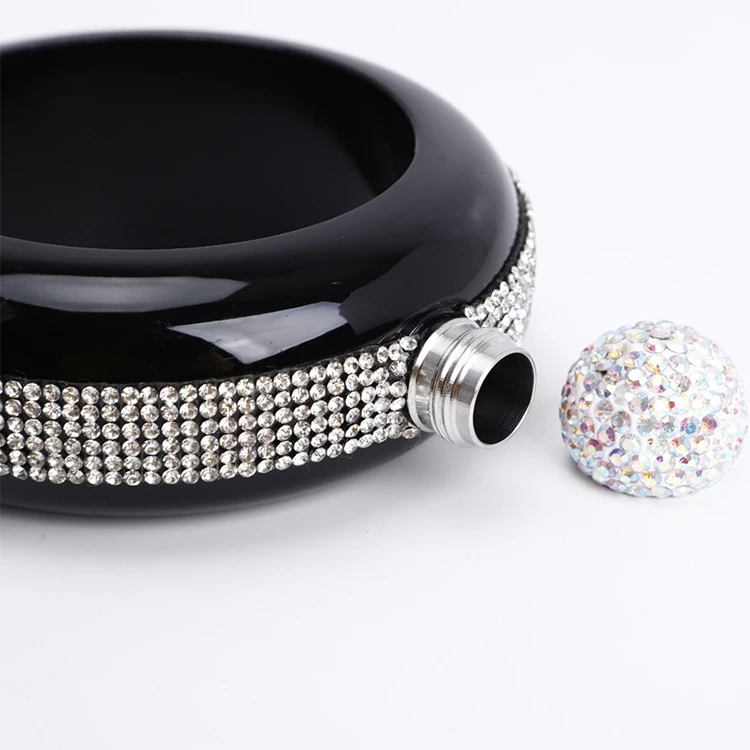 Customized Portable Bracelet Shape Wine Bottle 3.5oz Stainless Steel Glitter Alcohol Bangle Hip Flask Wine Bracelet