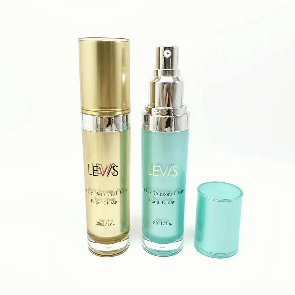Round 15ml 30ml 60ml 120ml acrylic airless pump bottle cosmetic