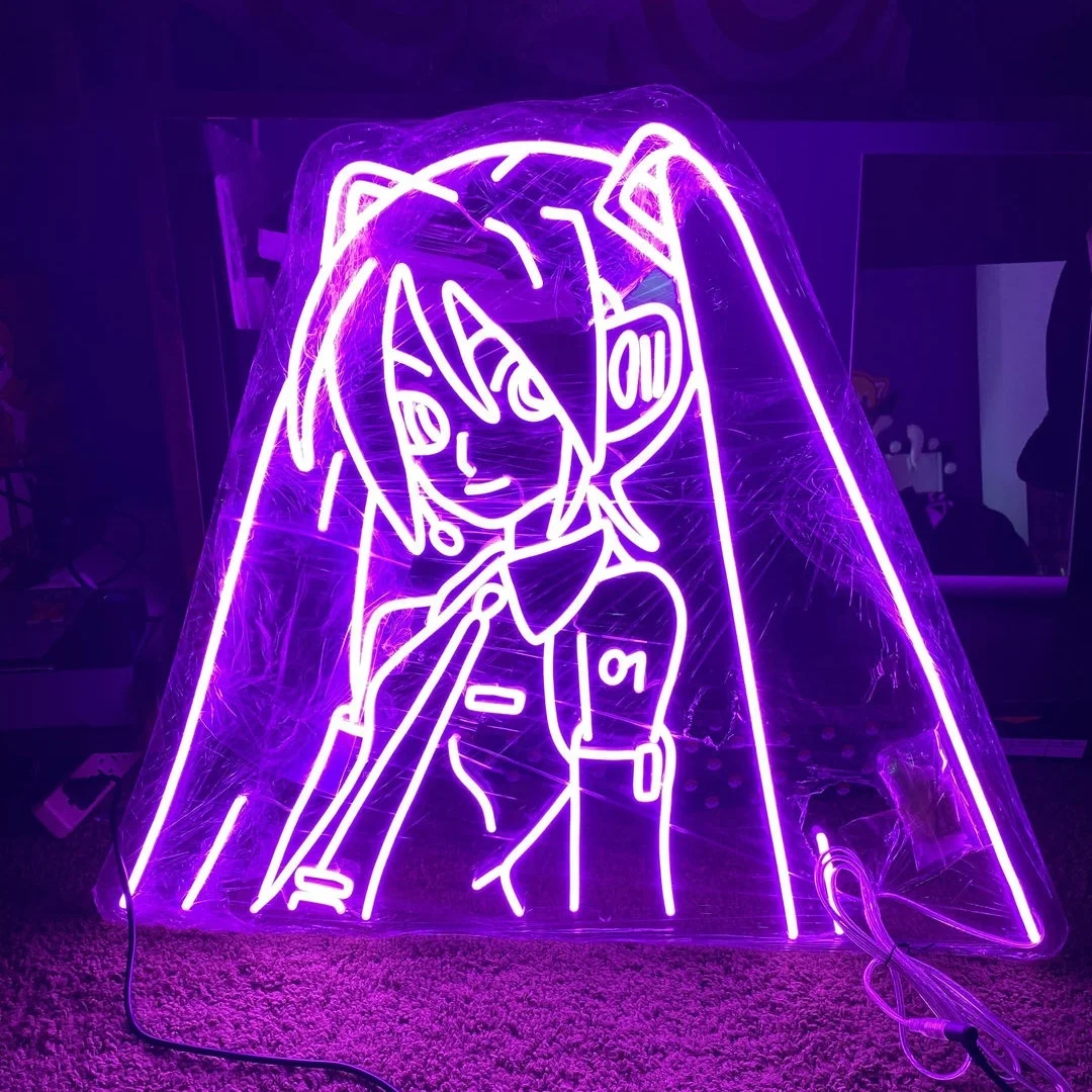 Домашний декор аниме светодиодные гибкие неоновые огни для спальни ручной работы неоновые вывески на заказ