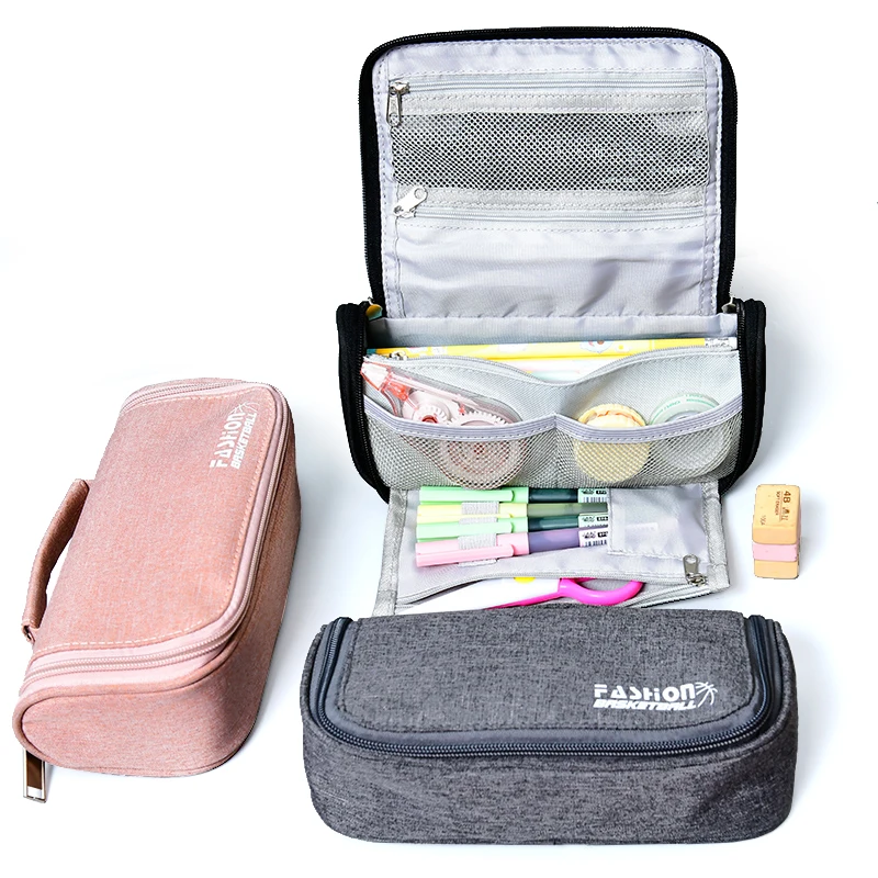 Вместительный холщовый пенал с ручкой