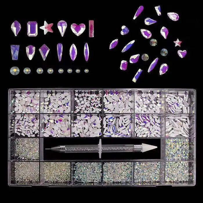 Блестящие Стразы для ногтей, подвески для ногтей, кристалл разной формы, Необычные плоские Стразы для ногтей