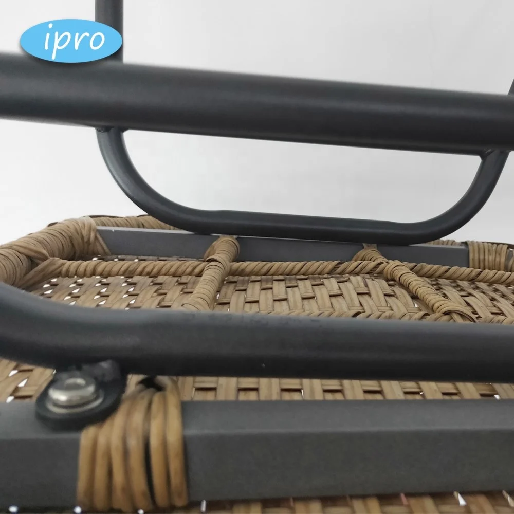 Beach Bar Wicker Rattan Metal Frame Hotel Room Restaurant Chair Dining Modern Armchair