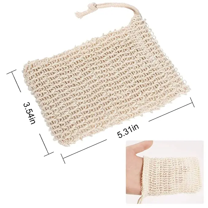 Siicoo Wholesale Bathroom Personal Effects Cotton Mesh Sisal Soap Saver Bag