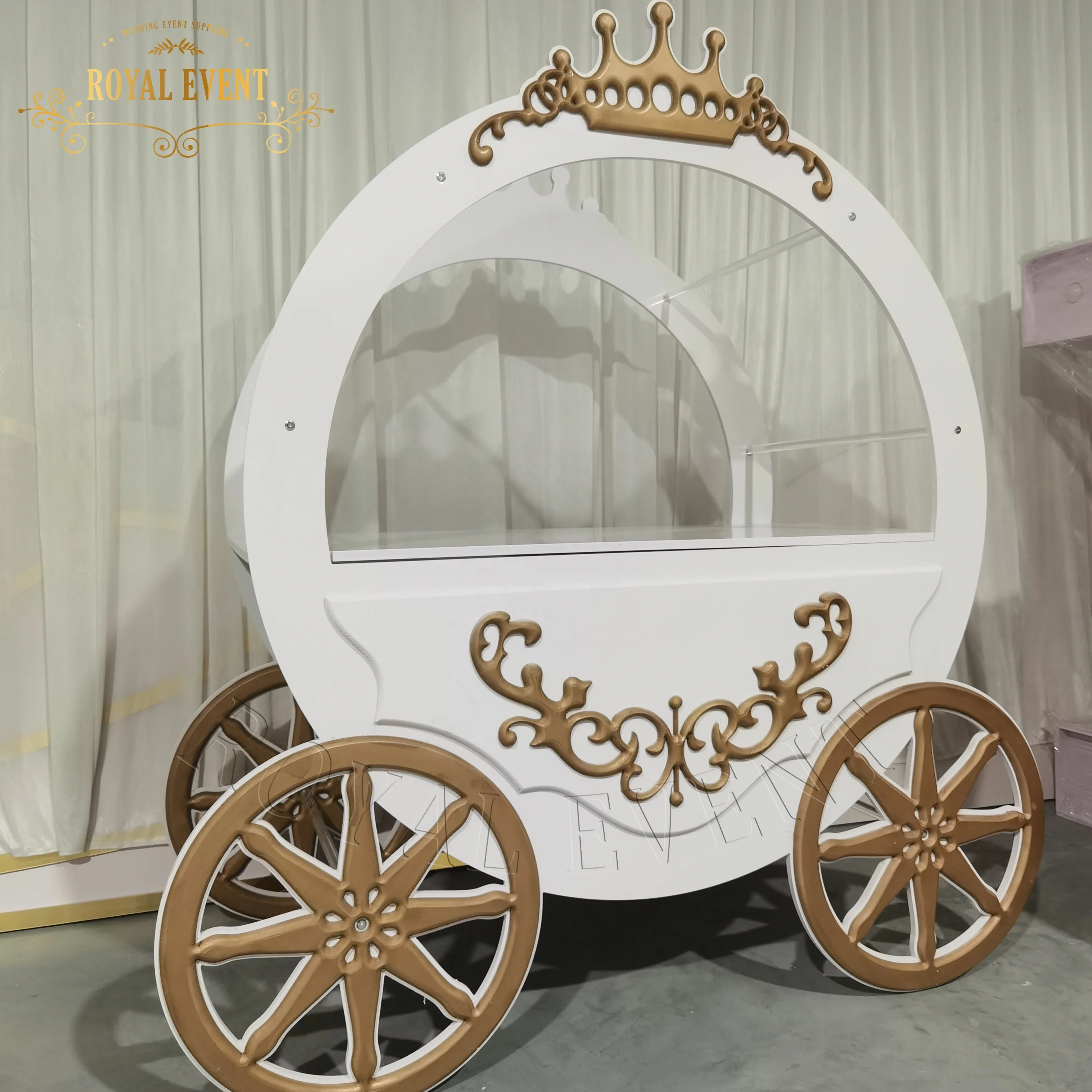 New Christmas Style Candy Flower Cart , Acrylic Candy Carts Display For Wedding Decoration