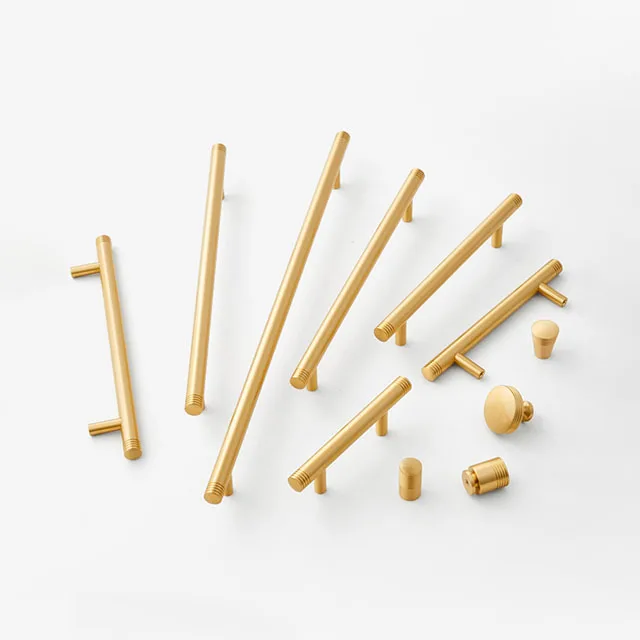 Amazon Gold Brass Furniture Wardrobe Drawer Knobs Cabinet Door Handel Bar Pintu Handle Metal Pull