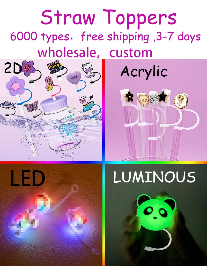 10 mm new design Mexico styles reusable custom portable cup drinks  straw cover toppers Drinkware Accessories