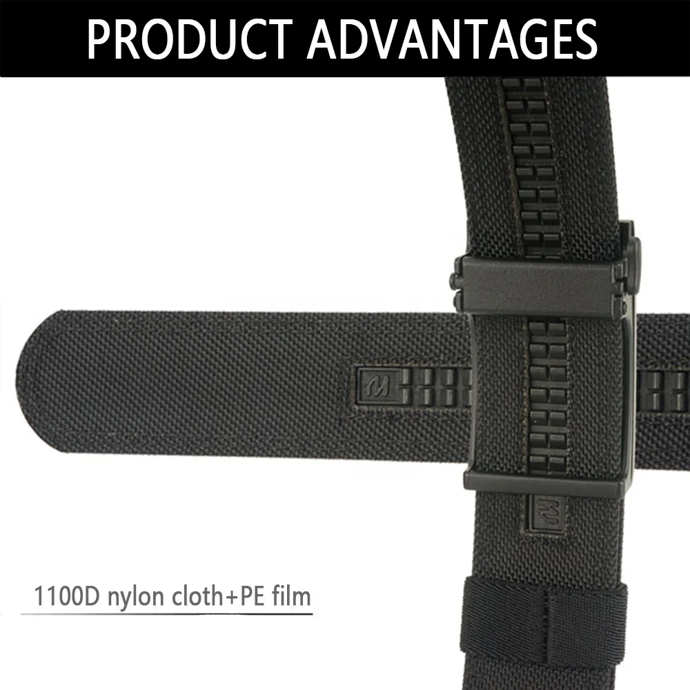 NEW 3.8cm Metal Automatic Buckle Belt Tactical Belt Reinforced 1100D Bilayer Nylon Heavy Duty Utility EDC Belt Wholesale Factory