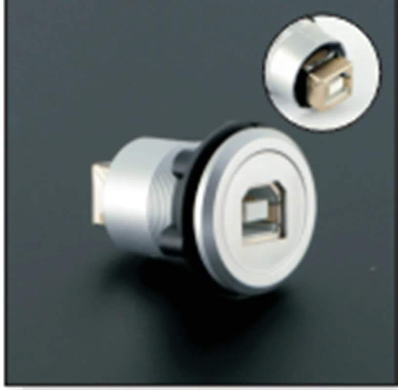 22mm Economy cheaper plastic type USB2.0 socket Female B to Female B Panel mount(Black surface or silver surface)