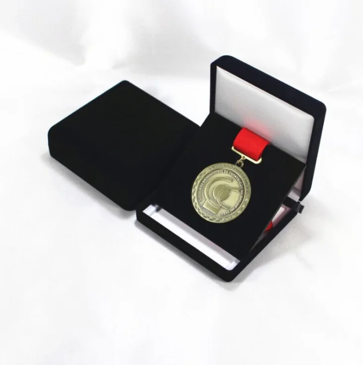 Wholesale Custom Gold Coin Display Case Small Velvet Silver Coin Box