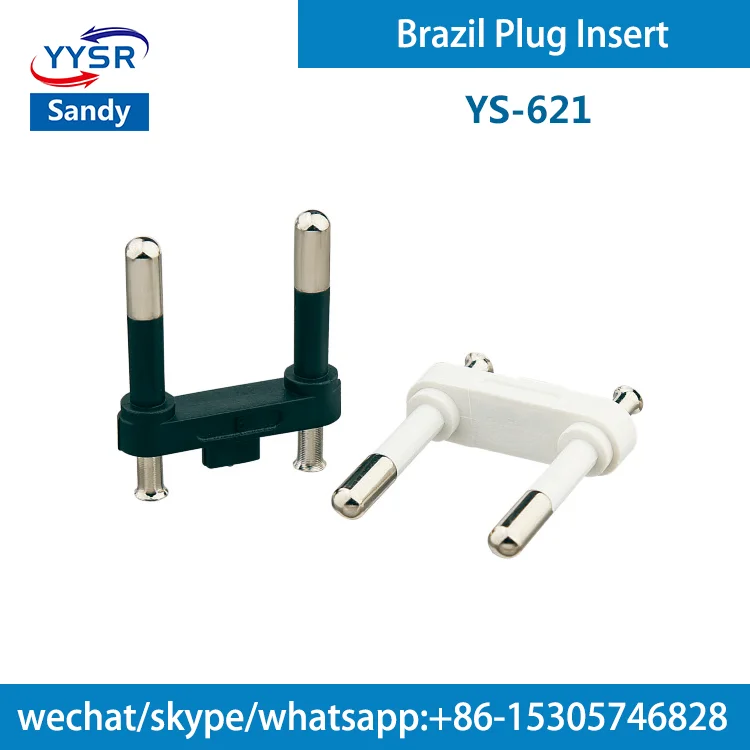 brazil plug insert(YS-623-X NBR 4.8MM 10A/20A 2-pin,2-pole,2-prong) for adapters