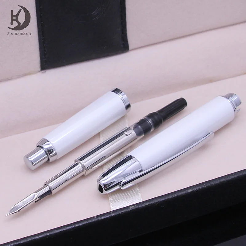 Custom pen design matte Black press Fountain pen Retractable Fine Nib imprint name logo business gift calligraphy writing pen