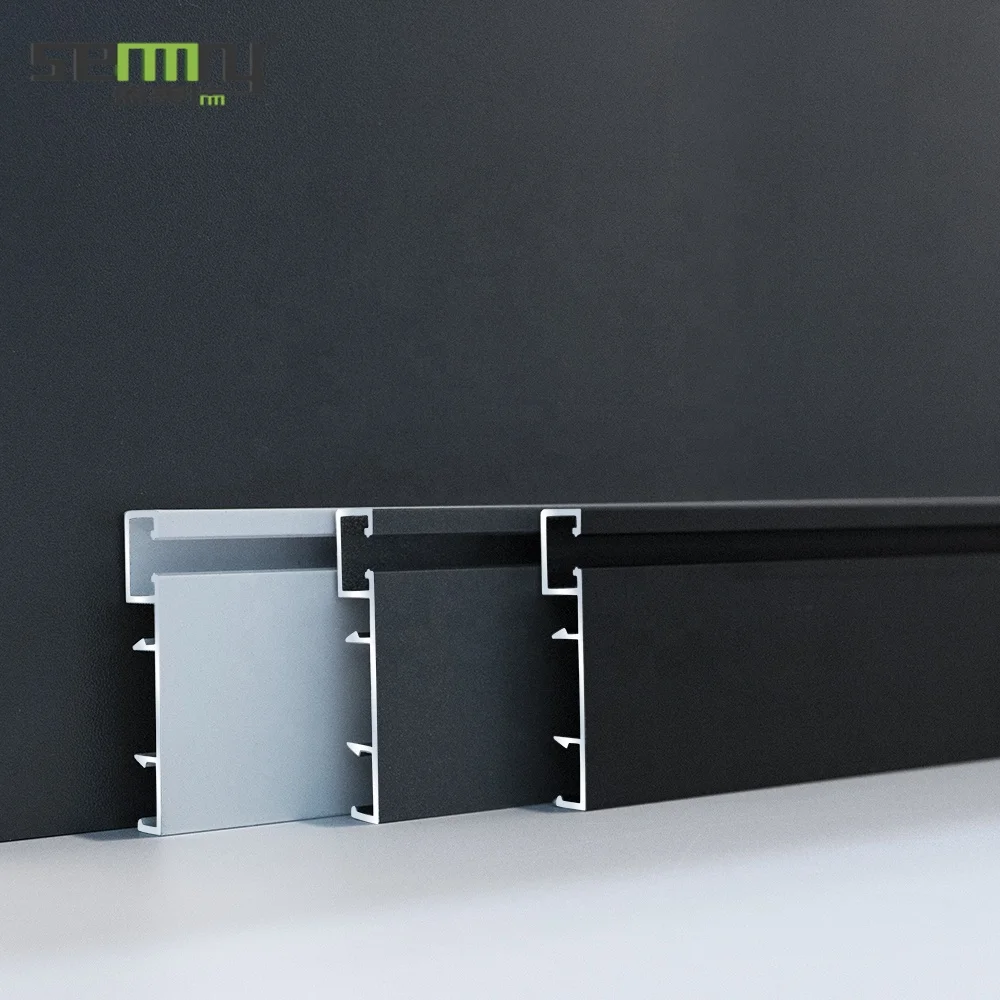 Modern Aluminium Tile led light Baseboard Skirting Board in stock free sample