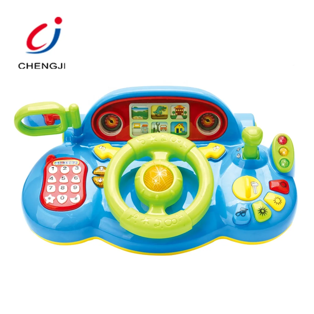 Newest product cartoon steering wheel baby toys china wholesale