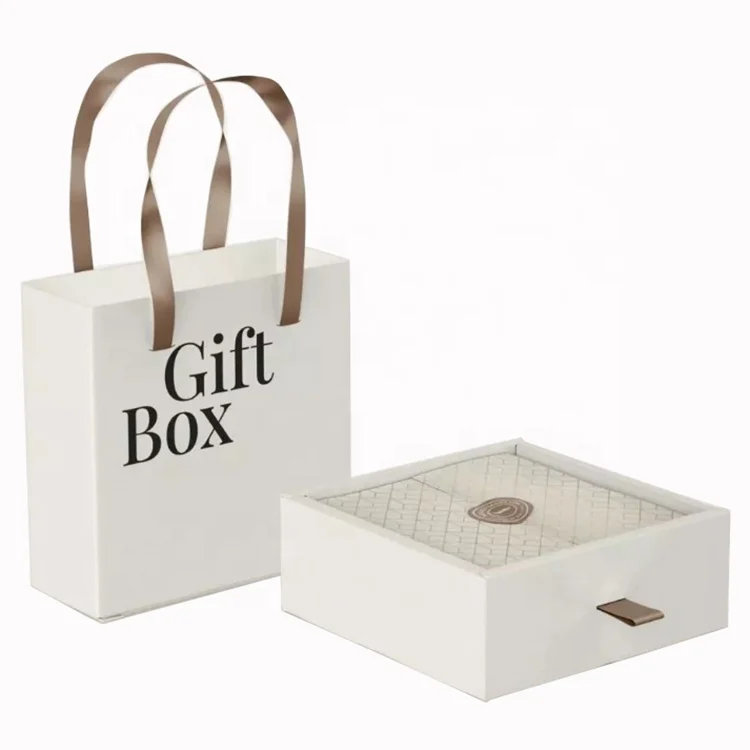 Custom design print product package boxes slide drawer jewelry packaging Christmas gift box with handle