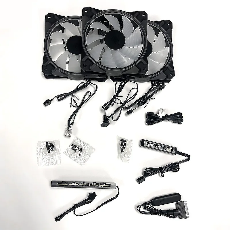 Deepcool CF120 PLUS WH-3 IN 1 with controller and hub 120mm Case Fan For Cooling Cooler RGB PC Case PWM Fan
