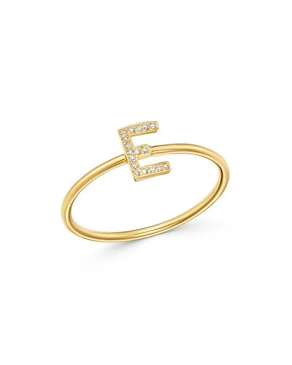 Yiwu Aceon Stainless Steel 1.5mm Wire Band Minimal Women Gold Initial Diamond Ring