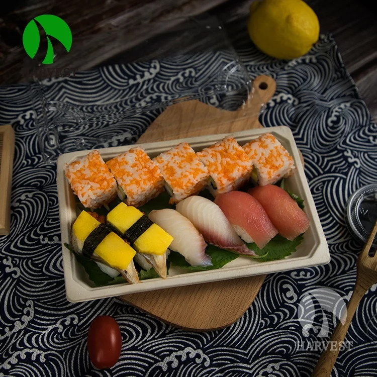 Eco Friendly Disposable Biodegradable Bamboo Pulp Take Away Plates For Food