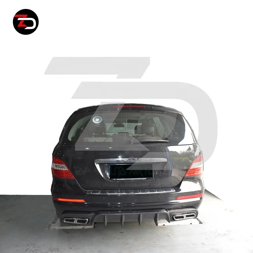 2006 To 2008 Auto Parts For R class W251 V251 With Carbon Fiber Front Splitter Rear Lip
