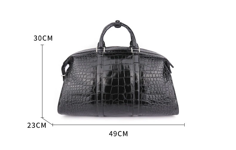 Custom Personalized Luxury Genuine Crocodile Skin Leather Durable Men Women Unisex Carry On Boston Duffle Travel Bag Handbag
